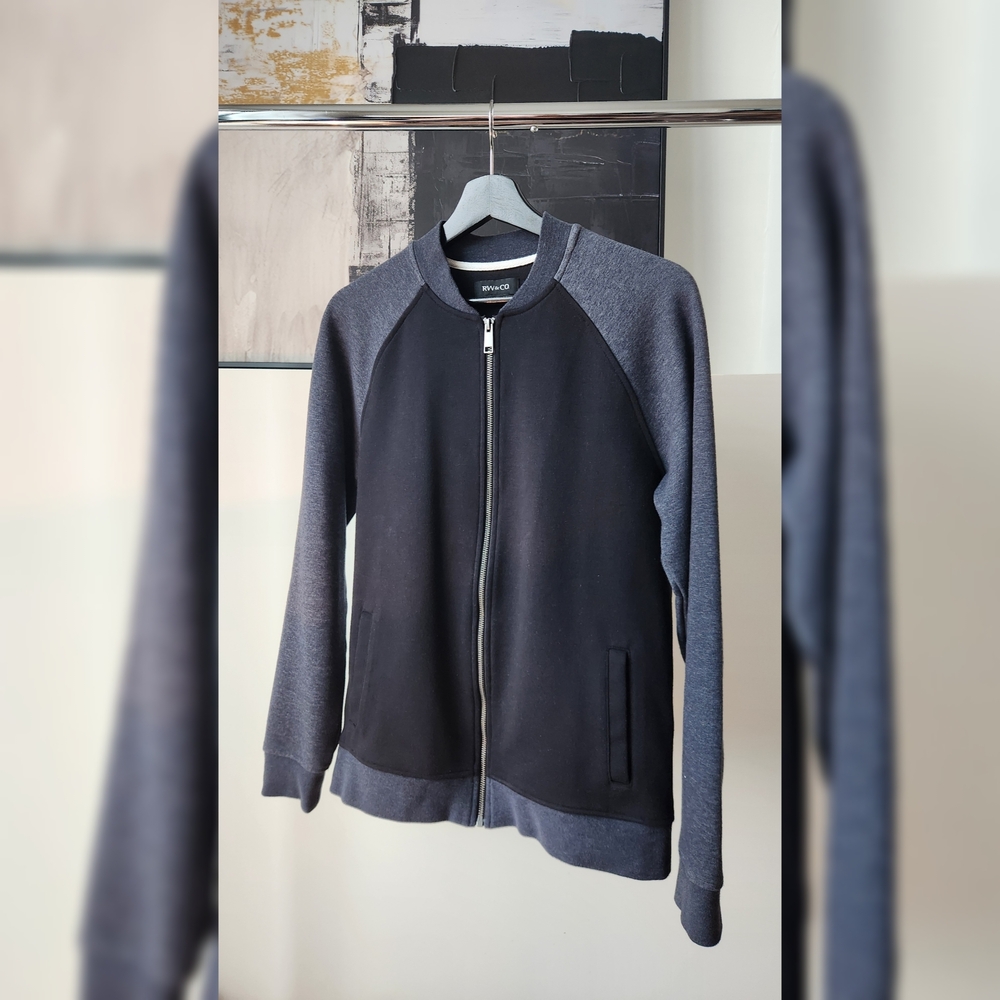 RW&CO. Charcoal and Black Zip-Up Jacket